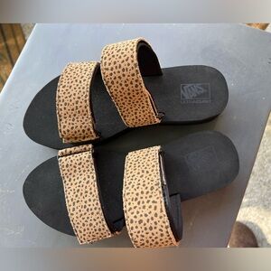 Vans animal print platform slides size 8